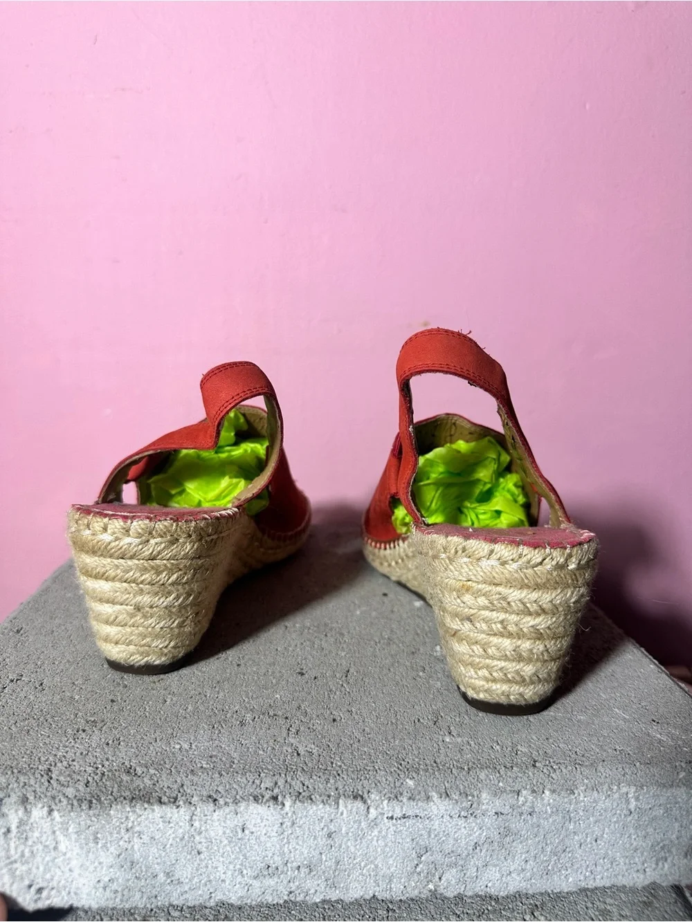 Clarks Coral Perforated Suede Espadrille Wedge Sandals